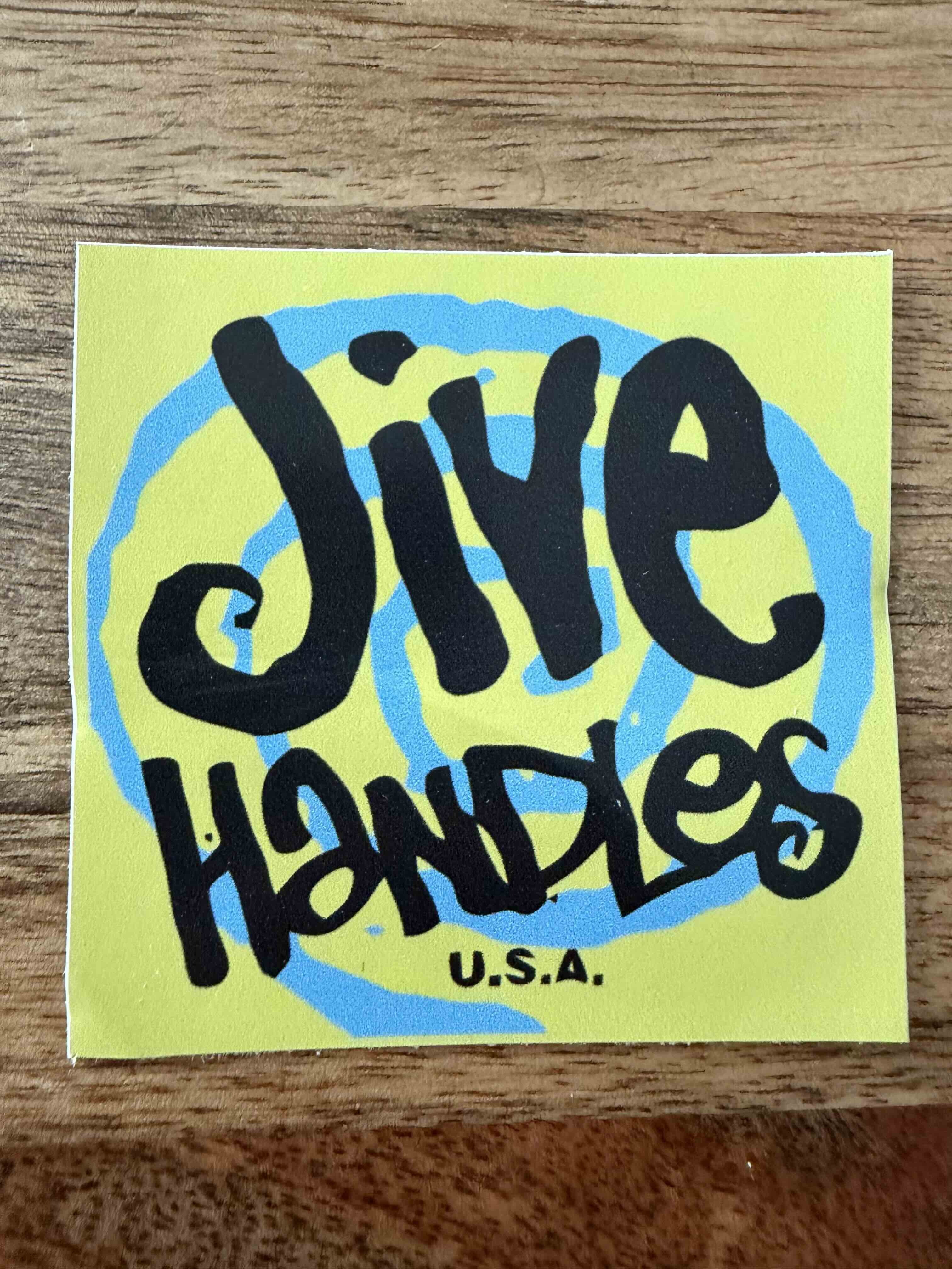Jive Handles - Swirl logo in lemon / blue / black